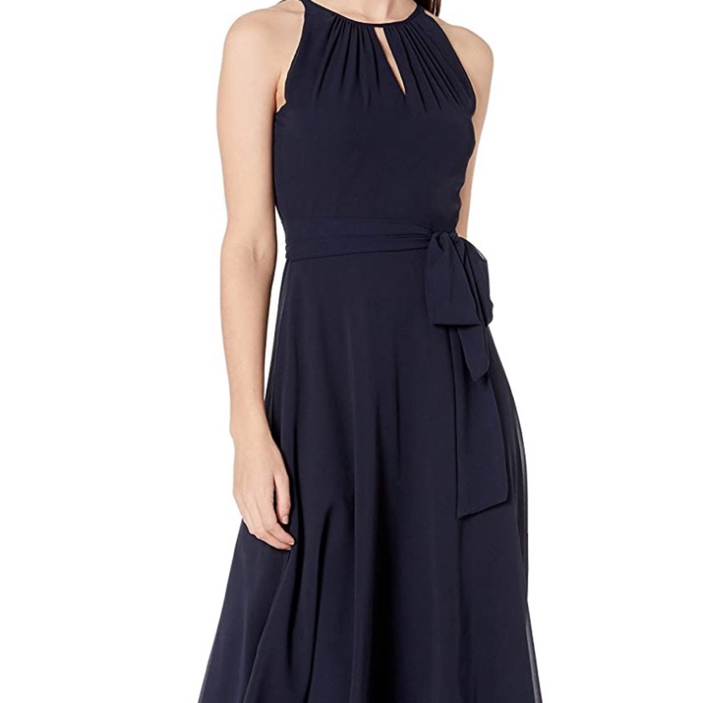 Tahari High-Low Halter Dress